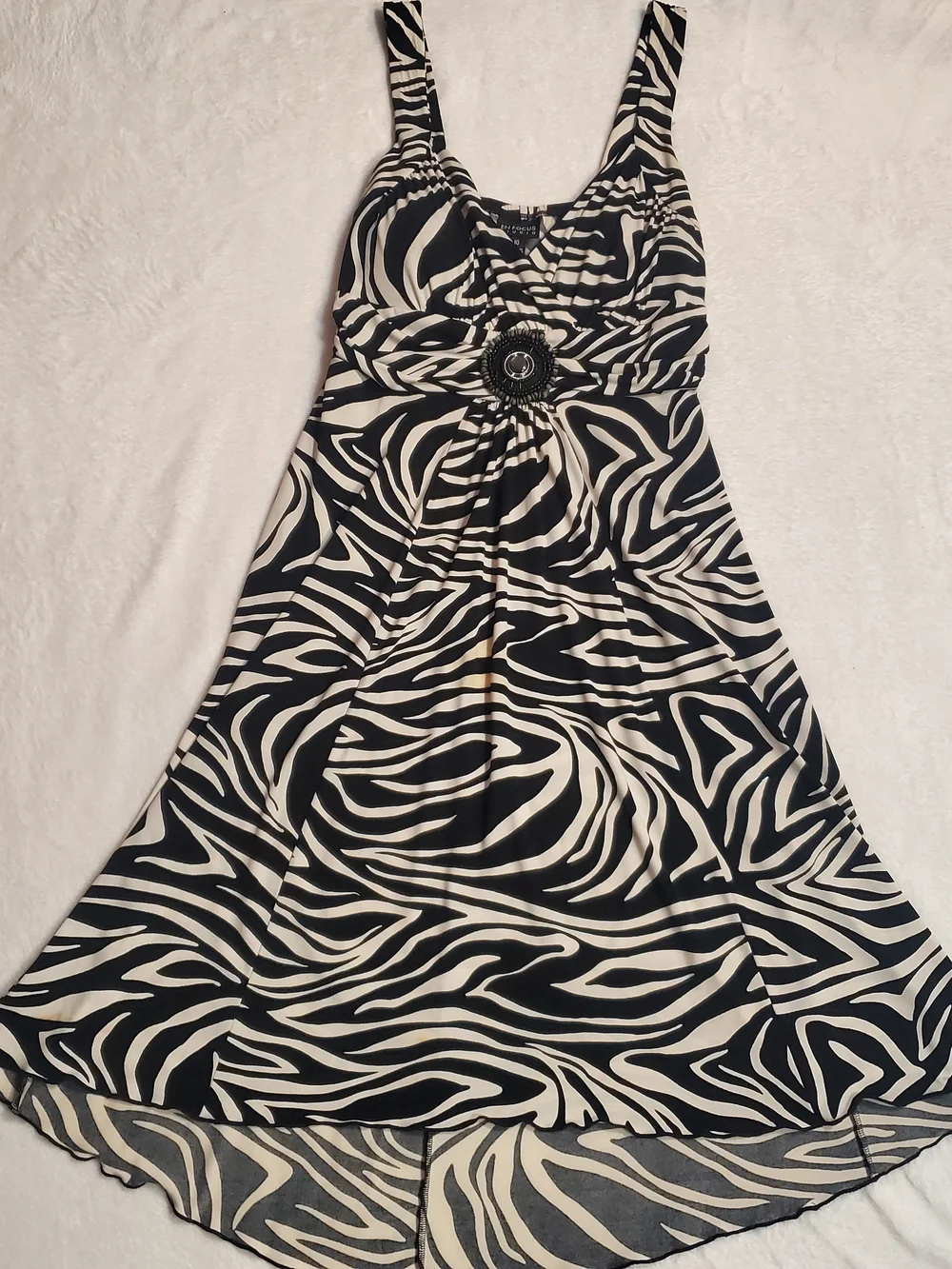 Enfocus Studio Black and White Zebra-Print High-Low Dress - Picture 1 of 4